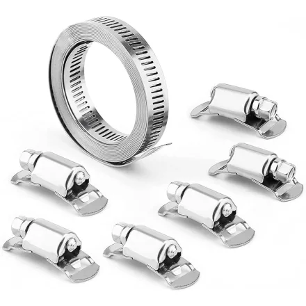 9 mm / 3 méter + 8 db / Tömlőbilincs készlet (szalag + csavarház) / W2