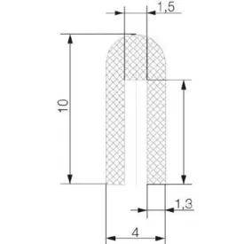 Élvédő profil 1413 / Fekete
