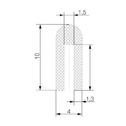 Élvédő profil 1413 / Fekete