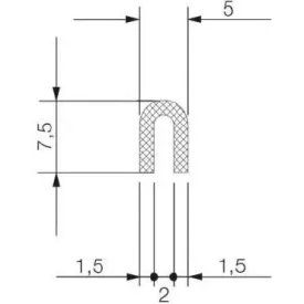Élvédő profil 1415 / Fekete