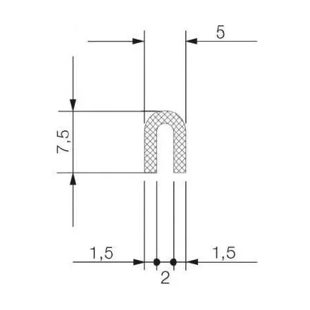Élvédő profil 1415 / Fekete