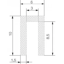 Élvédő profil 1416 / Fekete