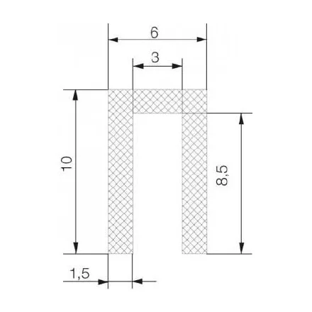 Élvédő profil 1416 / Fekete
