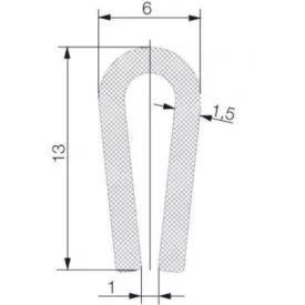 Élvédő profil 1417 / Fekete