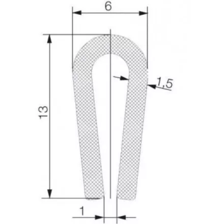 Élvédő profil 1417 / Fekete