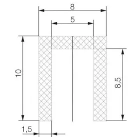 Élvédő profil 1422 / Fekete