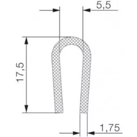 Élvédő profil 1424 / Fekete