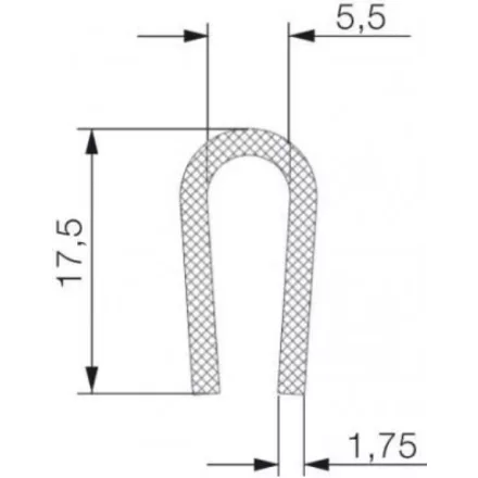 Élvédő profil 1424 / Fekete