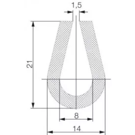 Élvédő profil 1425 / Fekete