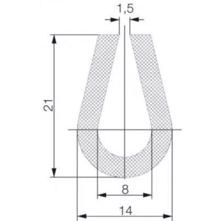 Élvédő profil 1425 / Fekete