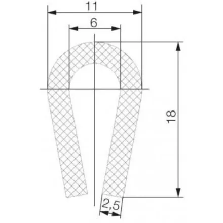 Élvédő profil 1427 / Fekete