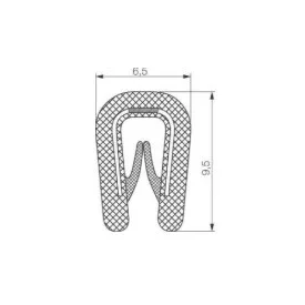 Élvédő profil 5902 / Fekete műanyag betétes