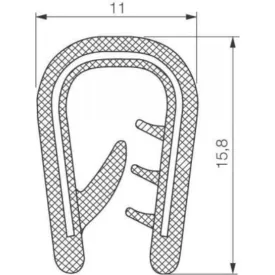 Élvédő profil 5909 / Fekete