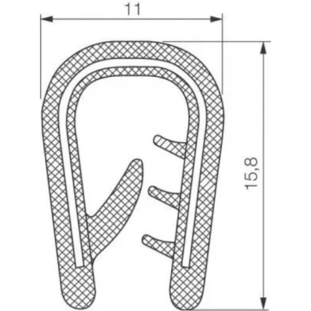 Élvédő profil 5909 / Fekete
