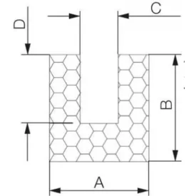 Habosított profil 7019 / Fekete