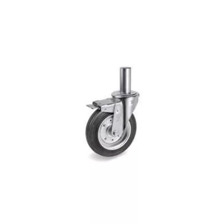 Kerék / Átmérő = 100 mm / Siklócsapágyas / Csapos kivitelű / Beépítési mag = 125 mm / Teherbírás = 70 kg