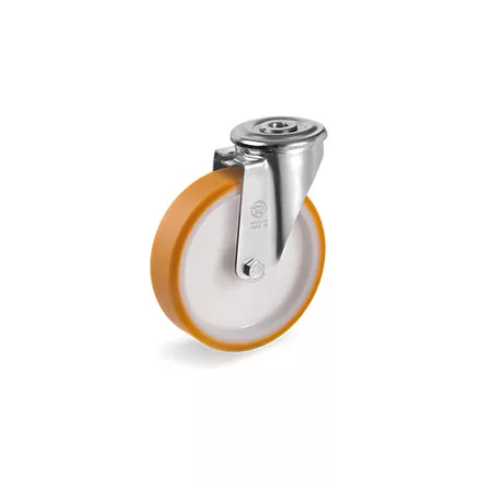 Kerék / Átmérő = 125 mm / Siklócsapágyas / Hátfuratos kivitelű / Beépítési mag = 156 mm / Teherbírás = 200 kg