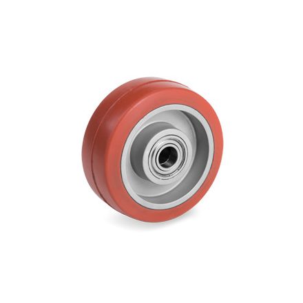 Kerék / Átmérő = 100 mm / Golyóscsapágyas / Alapkerék / Teherbírás = 80/40 kg / Furatátmérő = 15 mm