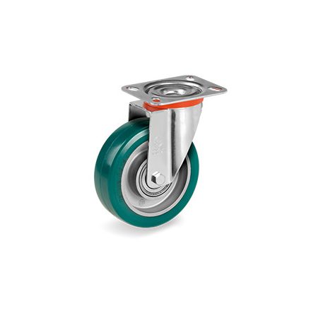 Kerék / Átmérő = 160 mm / Golyóscsapágyas / Forgó kivitelű / Beépítési mag = 205 mm / Teherbírás = 550 kg