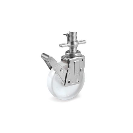 Kerék / Átmérő = 150 mm / Siklócsapágyas / CSAVAROS FÉKES / Beépítési mag = 192 mm / Teherbírás = 500 kg