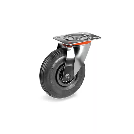 Kerék / Átmérő = 200 mm / Tűgörgős / Forgó, fékes kivitelű / Fém Hosszbordás / Beépítési mag = 235 mm / Teherbírás = 75 kg