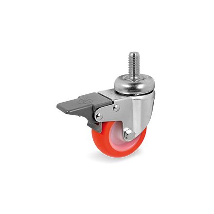 Kerék / Átmérő = 60 mm / Siklócsapágyas / Csavaros, fékes kivitelű / Beépítési mag = 83 mm / Teherbírás = 70 kg