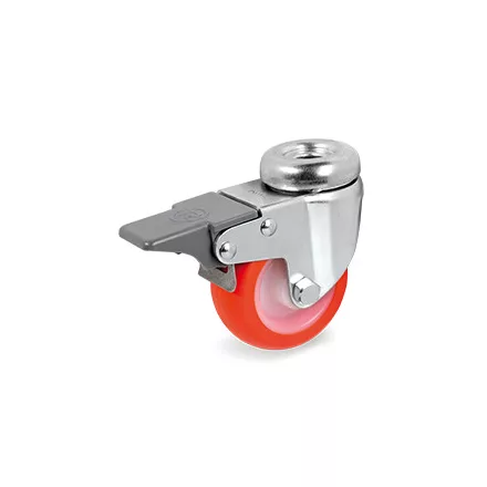 Kerék / Átmérő = 40 mm / Siklócsapágyas / Hátfuratos, fékes kivitelű / Beépítési mag = 59 mm / Teherbírás = 40 kg