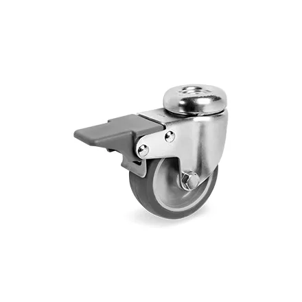Kerék / Átmérő = 60 mm / Siklócsapágyas / Hátfuratos, fékes kivitelű / Beépítési mag = 83 mm / Teherbírás = 60 kg