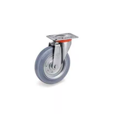 Kerék / Átmérő = 125 mm / Siklócsapágyas / Forgó kivitelű / Beépítési mag = 156 mm / Teherbírás = 130 kg