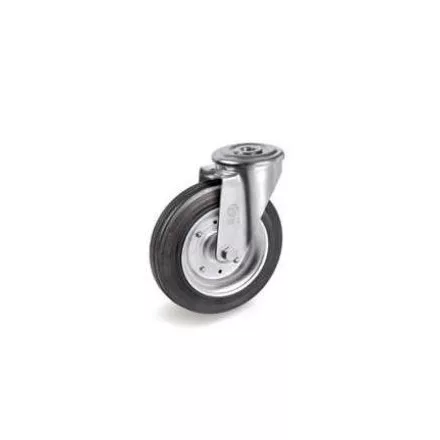 Kerék / Átmérő = 125 mm / Siklócsapágyas / Hátfuratos kivitelű / Beépítési mag = 155 mm / Teherbírás = 100 kg