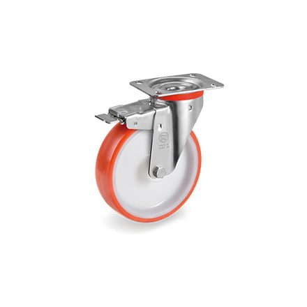 Kerék / Átmérő = 80 mm / Tűgörgős / Forgó, fékes kivitelű / Beépítési mag = 107 mm / Teherbírás = 120 kg