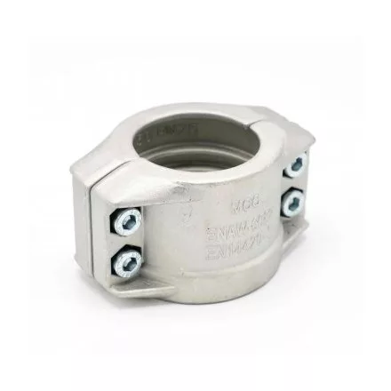 DN 80 / Rozsdamentes acél / Kétrészes bilincs / MIN átm = 94 mm / MAX átm = 97 mm