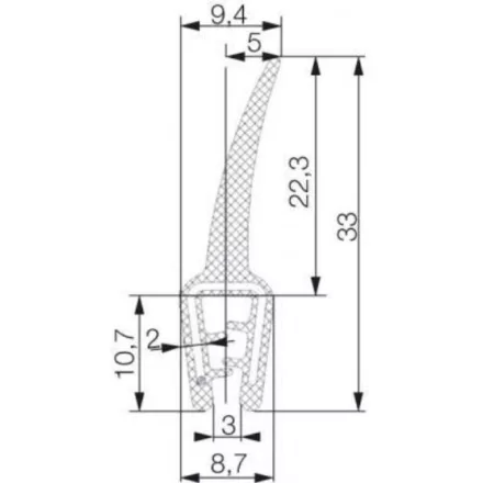 Kombinált profil 5603 / Fekete