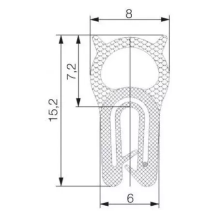 Kombinált profil 5703 / Fekete