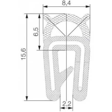 Kombinált profil 5704 / Fekete