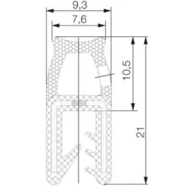 Kombinált profil 5705 / Fekete