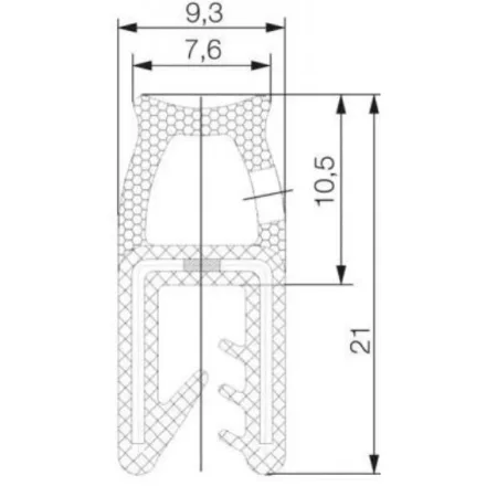 Kombinált profil 5705 / Fekete