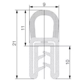 Kombinált profil 5707 / Fekete