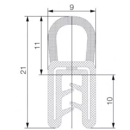 Kombinált profil 5707 / Fekete