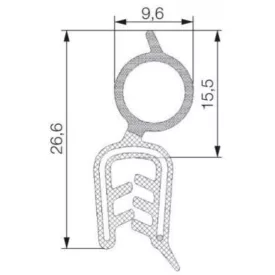 Kombinált profil 5711 / Fekete