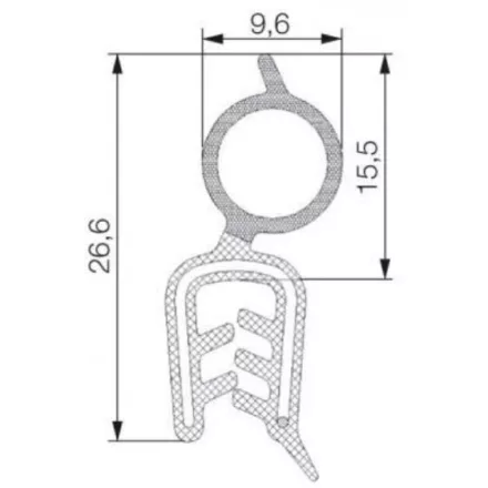 Kombinált profil 5711 / Fekete