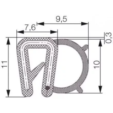 Kombinált profil 5715 / Fekete