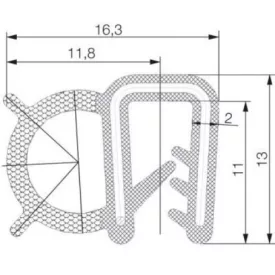 Kombinált profil 5718 / Fekete