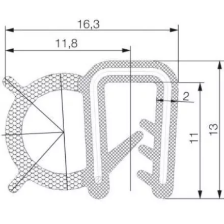 Kombinált profil 5718 / Fekete