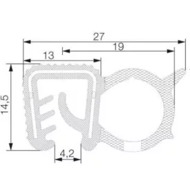   Kombinált profil 5728 / Fekete (Befogási tartomány = 2-4 mm)