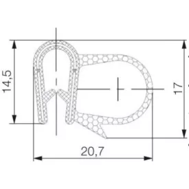 Kombinált profil 5729 / Fekete