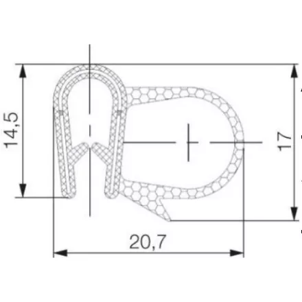 Kombinált profil 5729 / Fekete