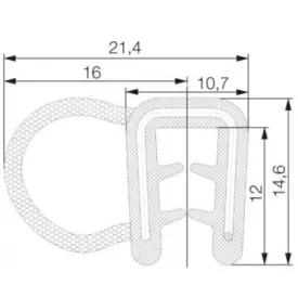 Kombinált profil 5730 / Fekete