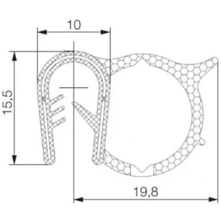 Kombinált profil 5731 / Fekete