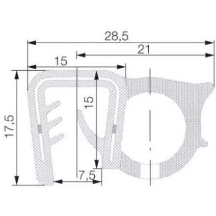 Kombinált profil 5732 / Fekete